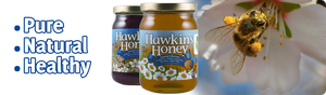 Hawkins Ontario liquid white honey in glass jar