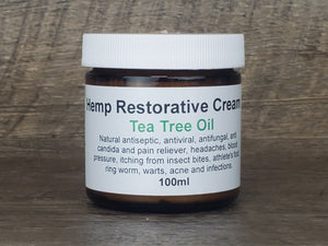 Hemp Restorative Cream, Tea Tree Oil
